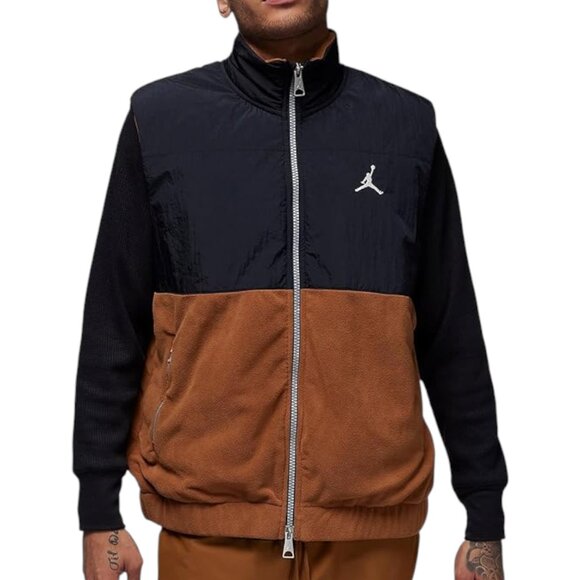 Nike Air Jordan Men's Thermal Vest Size XL British Tan/Black NWT - Picture 1 of 13
